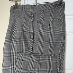 Vintage Tommy Hilfiger Classic Trousers Pleated Pant Mens 31/32 Brown Glen Plaid